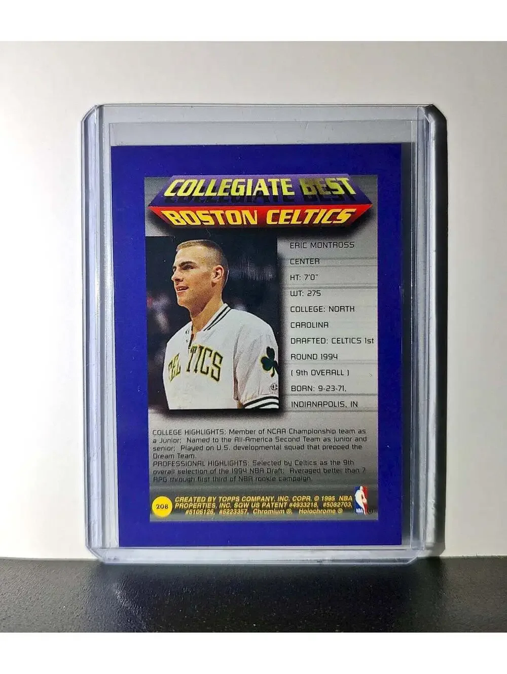 Eric Montross 1994-95 Topps Finest #208 Collegiate Best